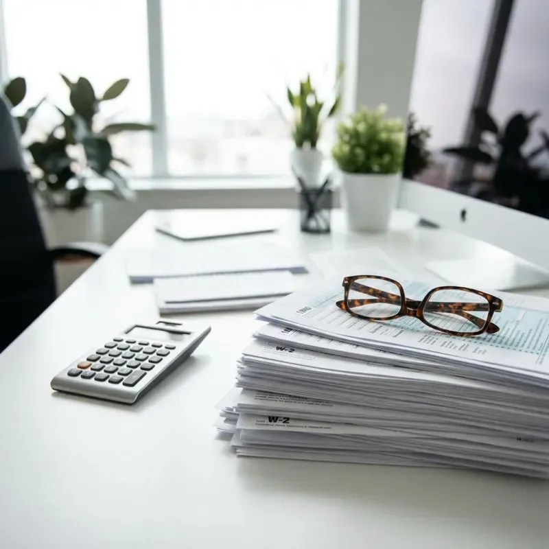 Tax documents and financial planning materials